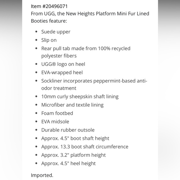 UGG New Heights Platform Mini Boots NEW - Picture 12 of 12